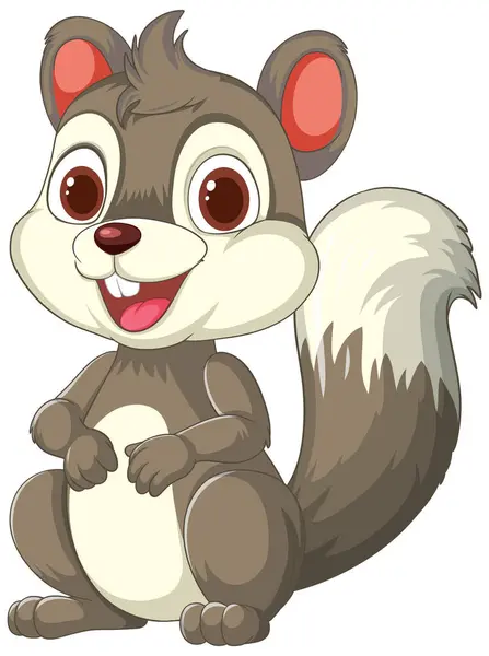 Adorable Animated Squirrel Smiling Happily — Stock Vector