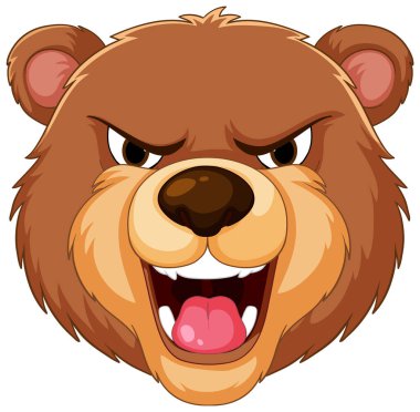 Kızgın ayı yüzünün vektör grafiği