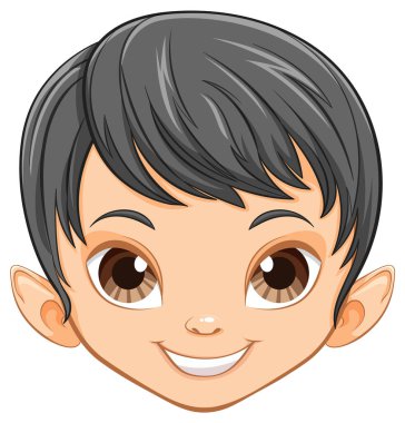 Gülümseyen bir elf çocuğunun vektör çizimi.