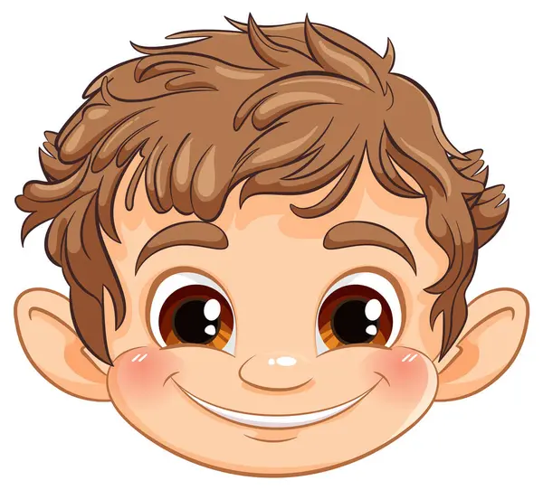 Vektorová Ilustrace Tváře Usmívajícího Mladého Chlapce Stock Ilustrace