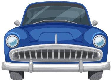 Retro mavi bir otomobilin vektör grafiği