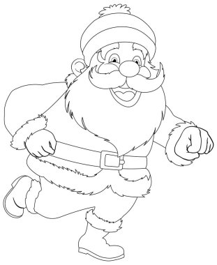 Siyah beyaz çizgili Noel Baba sanatı.