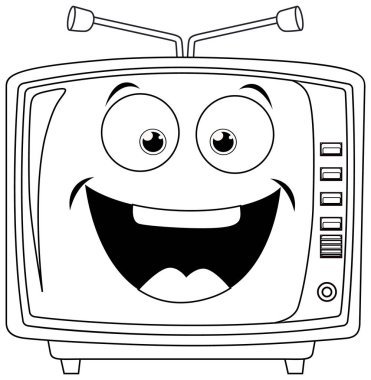 Gülümseyen neşeli animasyon TV