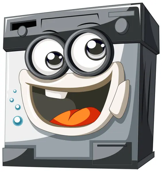 Cheerful Animated Appliance Big Smile — Stock Vector