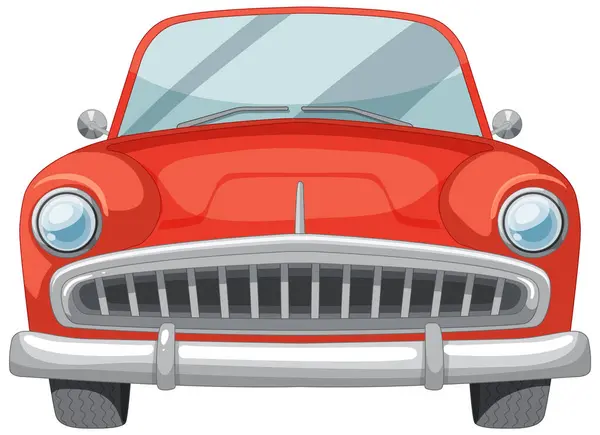 Vektorová Ilustrace Staré Červené Automobilové Fronty — Stockový vektor