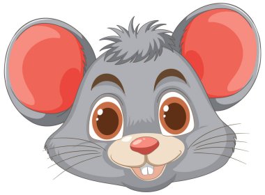 Şirin, gülümseyen fare büyük, pembe kulaklı.