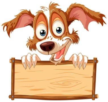 Çizgi filmdeki köpek boş bir tahta tabeladan dikizliyor..