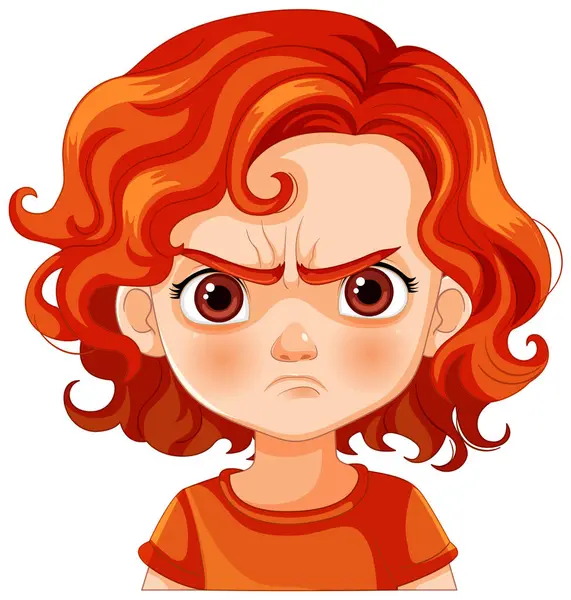 Vector Illustration Child Showing Anger — Stock Vector