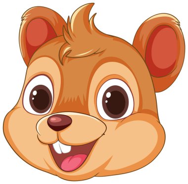 Mutlu ayı yavrusu yüzünün vektör çizimi.