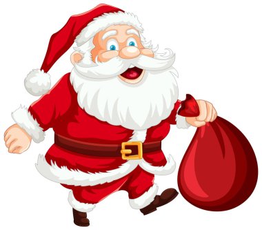 Noel Baba bir çuval hediye taşıyor..