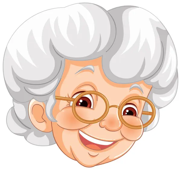 Vector Illustration Smiling Elderly Woman — Stock Vector