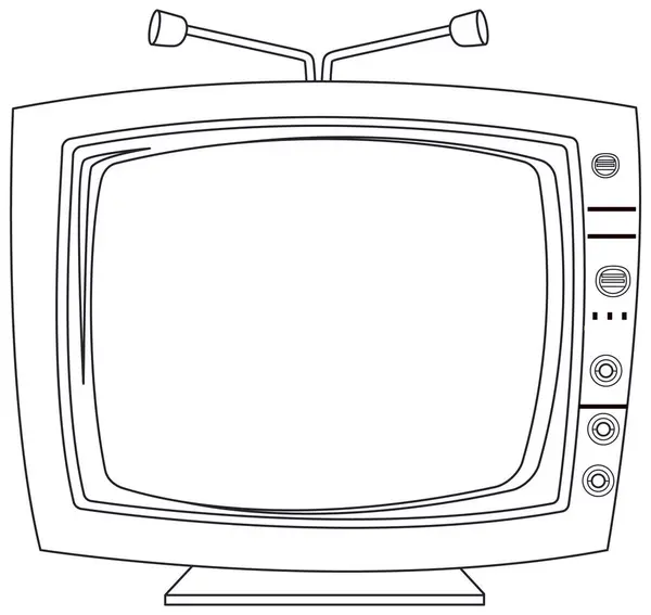 Klasik Bir Televizyonun Siyah Beyaz Çizgisi — Stok Vektör