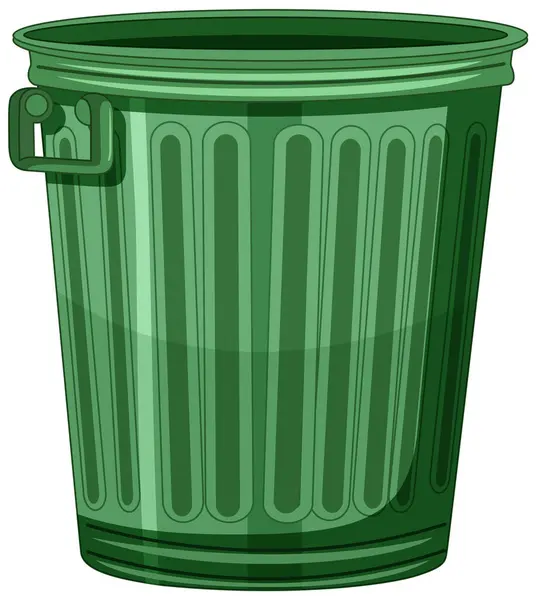 Cartoon Style Green Trash Can White Background Royalty Free Stock Vectors