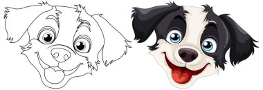Neşeli, oyuncu bir köpeğin vektör çizimi