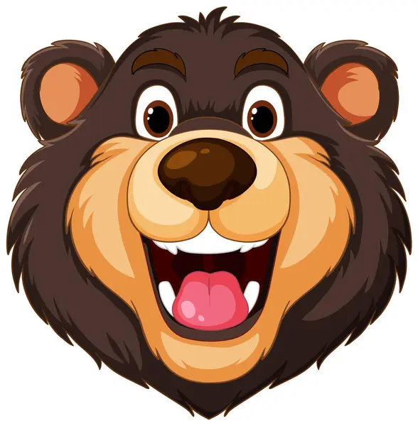 Gráfico Vetorial Rosto Urso Feliz Sorridente — Vetor de Stock