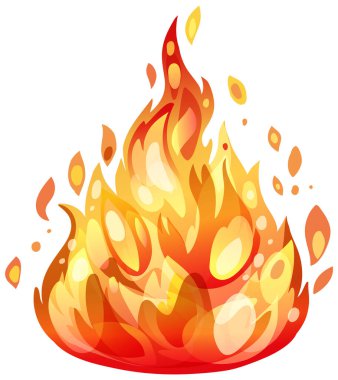 Stili tasarlanmış parlak, canlı alevler..