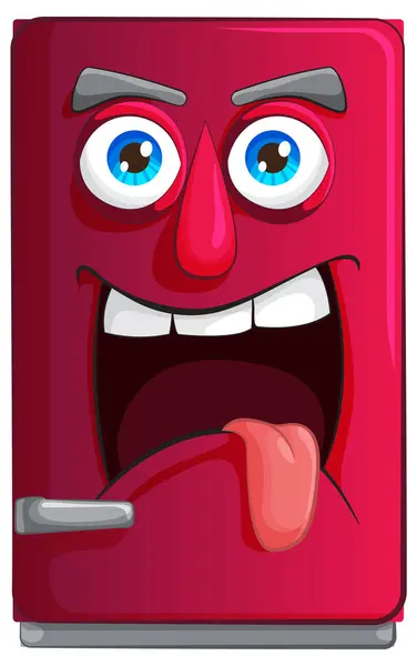 Animated Fridge Playful Cheeky Expression — Stock Vector