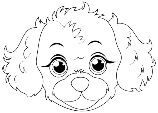 かわいい子犬の顔の黒と白のベクター ロイヤリティフリーストックベクター