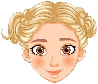 Neşeli genç bir kızın yüzü.