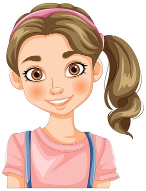Gülümseyen genç bir kızın vektör çizimi