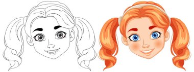 Bir çizgi çiziminin renkli bir karaktere dönüşümü