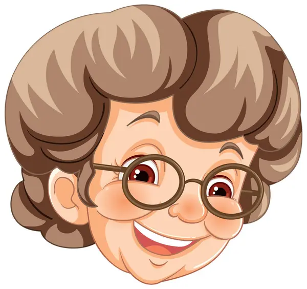 一位面带微笑的老年妇女的图片 免版税图库插图