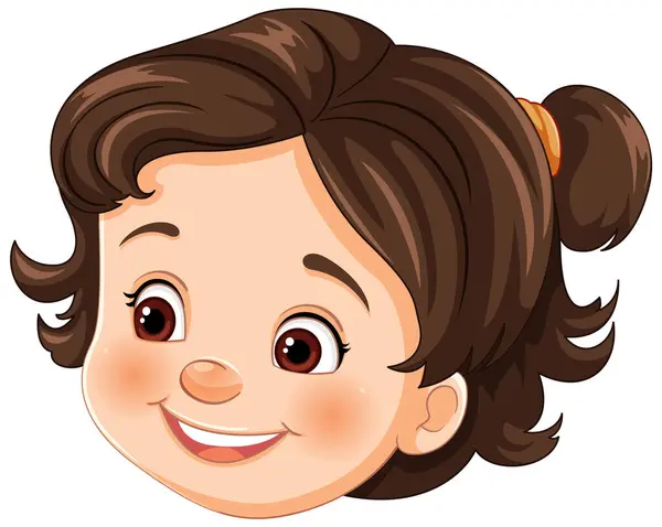 Vector Illustration Happy Smiling Young Girl Vector Graphics