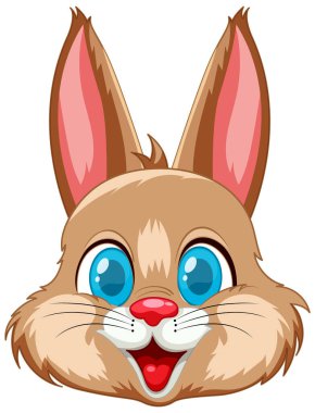 Büyük mavi gözlü neşeli kahverengi tavşan..