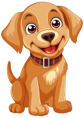 Mutlu, kahverengi bir köpek yavrusunun vektör çizimi