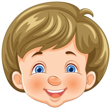 Gülümseyen bir çocuğun yüzünün vektör grafiği