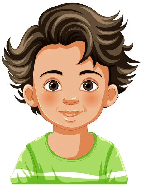 Векторна Ілюстрація Щасливого Хлопчика Який Посміхається Стоковий вектор