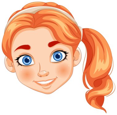 Gülümseyen genç bir kızın vektör çizimi