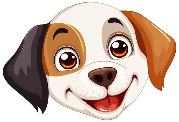 Dibujos Animados Una Cara Cachorro Feliz Sonriente Ilustraciones de stock libres de derechos