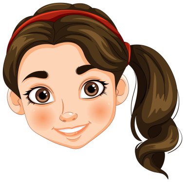 Neşeli genç bir kızın vektör grafiği