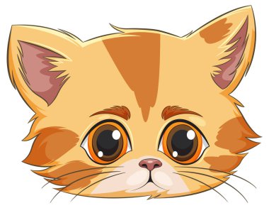 Vector graphic of a cute, orange tabby kitten face. clipart