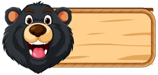 Vector Illustration Happy Bear Sign — Stock Vector