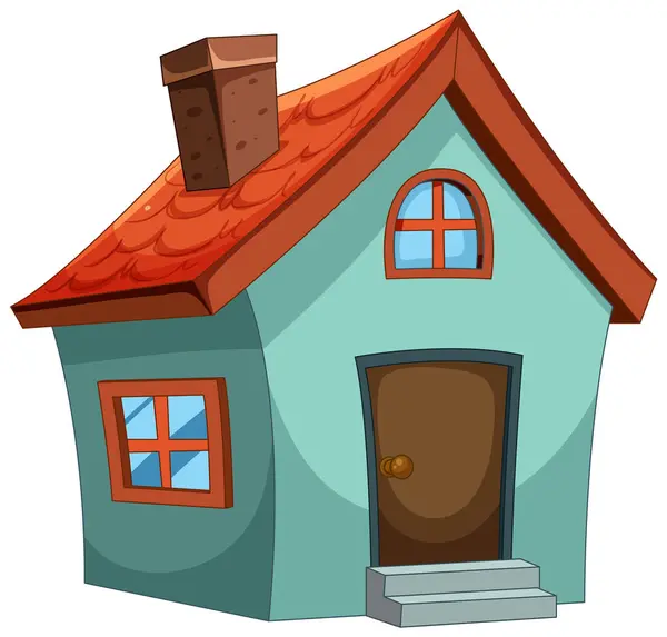 Colorful Vector Illustration Small House Vector Graphics