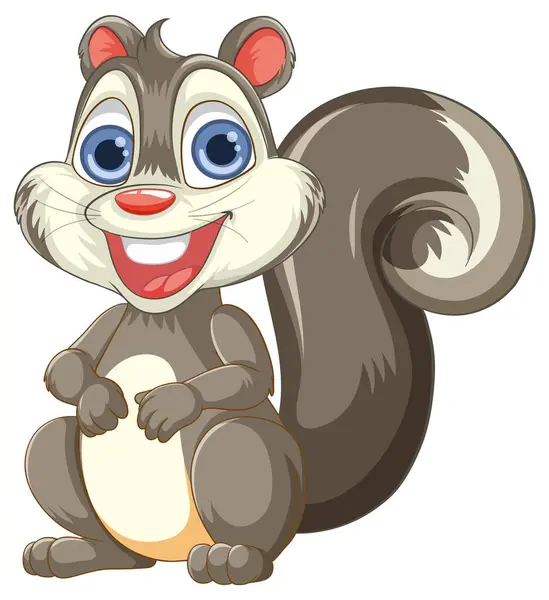 Vector Illustration Cute Smiling Squirrel ストックベクター