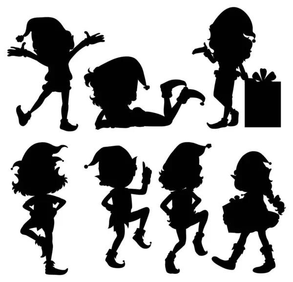 Collection Playful Kids Various Poses Royalty Free Stock Vectors
