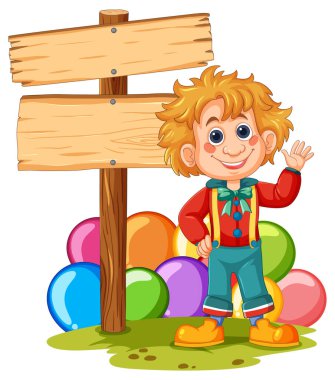 Mutlu çocuk renkli balonların yanında sallanıyor