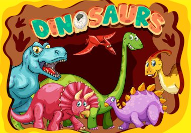 Çocuklar için parlak ve eğlenceli dinozor çizimi