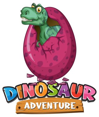 Renkli bir yumurtadan çıkan dinozor.