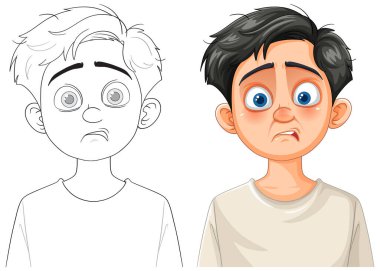 Suratı asık bir çocuk.