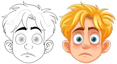 Şaşırmış bir çocuğun vektör çizimi