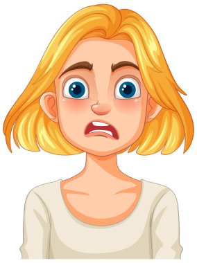 Şok olmuş, sarışın bir kadın.