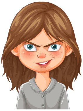 Çilli kendine güvenen bir kızın tasviri