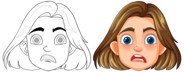 Şaşırmış bir yüzün vektör sanatı