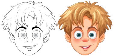 Bir çocuğun yüzünün rengi ve ana hatları.