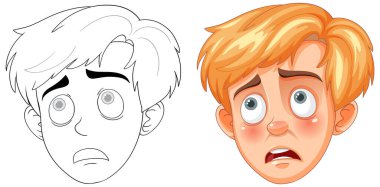 Endişeli görünen bir çocuğun tasviri