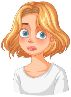 Sarı saçlı bir kızın resmi.